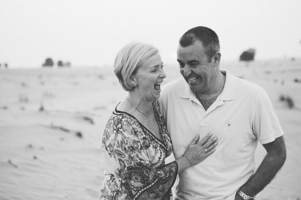 Dubai portrait of a mature couple laughing