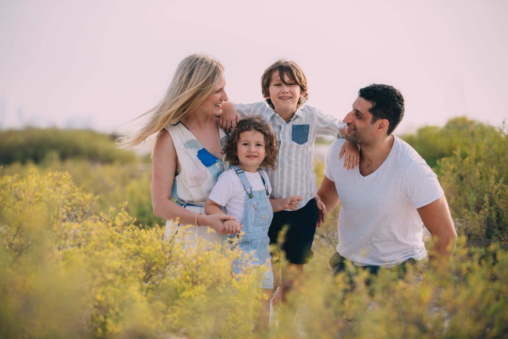 Beautiful Australian family at the beach of Dubai and Abu Dhabi
