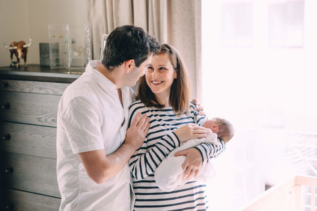 Mum, dad and their newborn