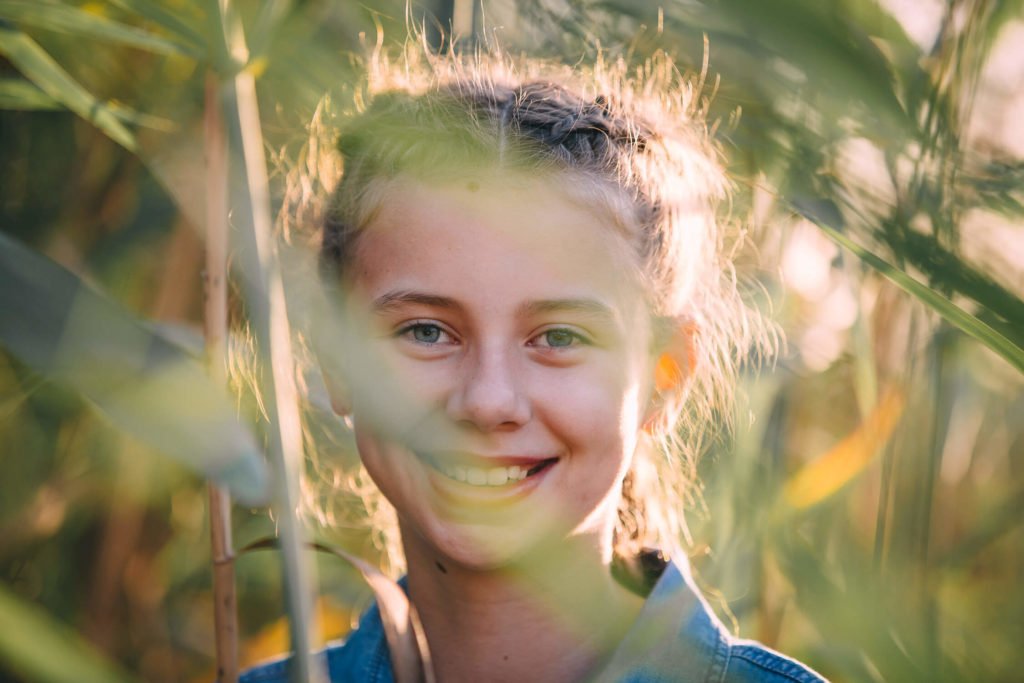 A middle school girl portrait in the beach in Abu Dhabi
