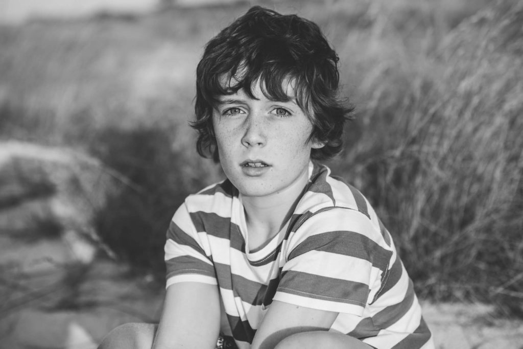 Portrait of a teenager with stunning blue eyes in Abu Dhabi